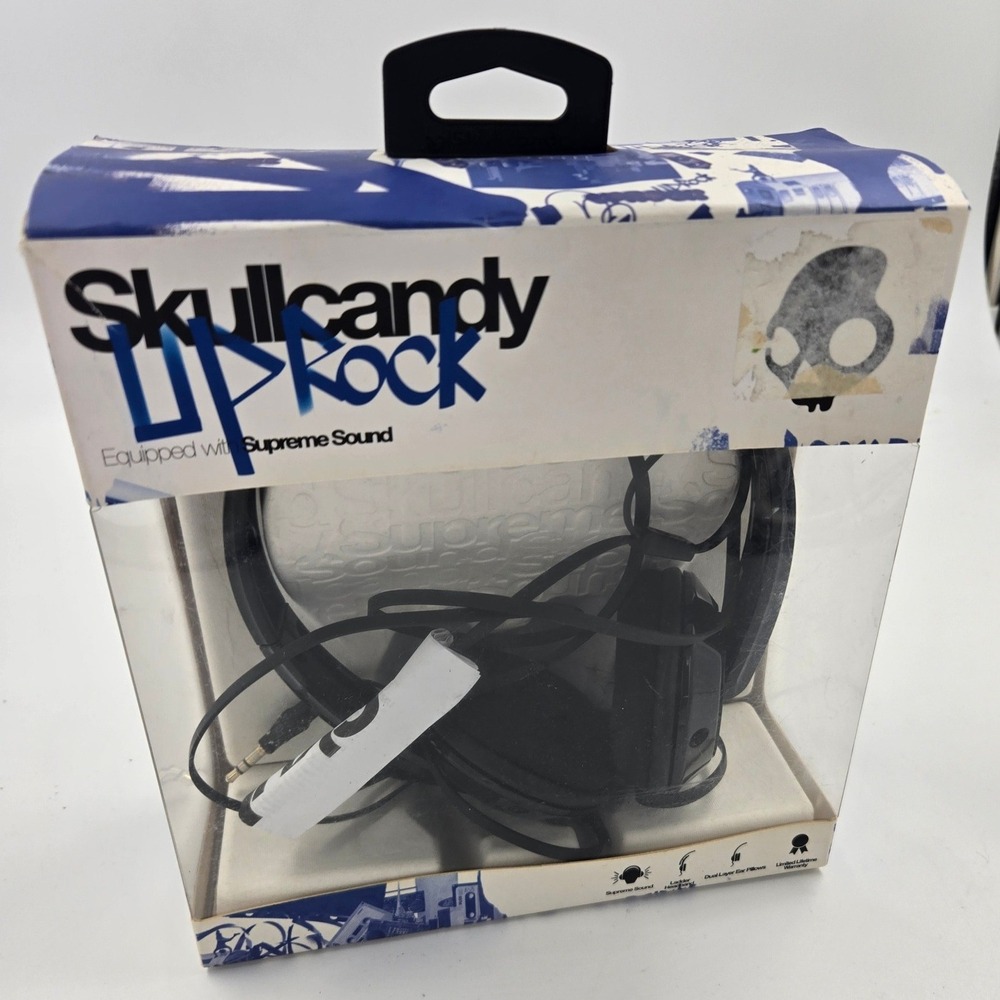 Skullcandy Uprock Wired On-Ear Headphones Black Supreme Sound S5URDZ-033